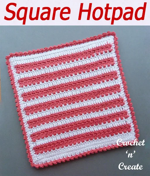 A free crochet hot pad pattern to put vegetable dishes on etc. Made in an easy dc and cluster stitch pattern, it is a great project to take anywhere with you. CLICK and scroll down the page for the pattern. | #crochethotpad #crochetncreate #crochet #howto #crochetpattern #freecrochetpattern #easypattern #freepattern #forbeginners #diy #crafts #crochetaddict #followforcrochet