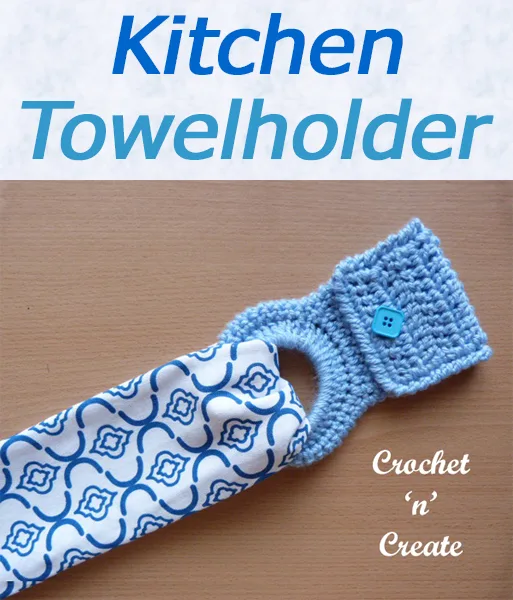 Keep your kitchen towels tidy with this free kitchen towel holder crochet pattern, made in simple dc stitch with a crab stitch edge. CLICK and scroll down the page for the pattern. | #crochettowelholder #crochetforkitchen #crochetncreate #crochet #howto #crochetpattern #freecrochetpattern #easypattern #freepattern #forbeginners #diy #crafts #crochetaddict #followforcrochet