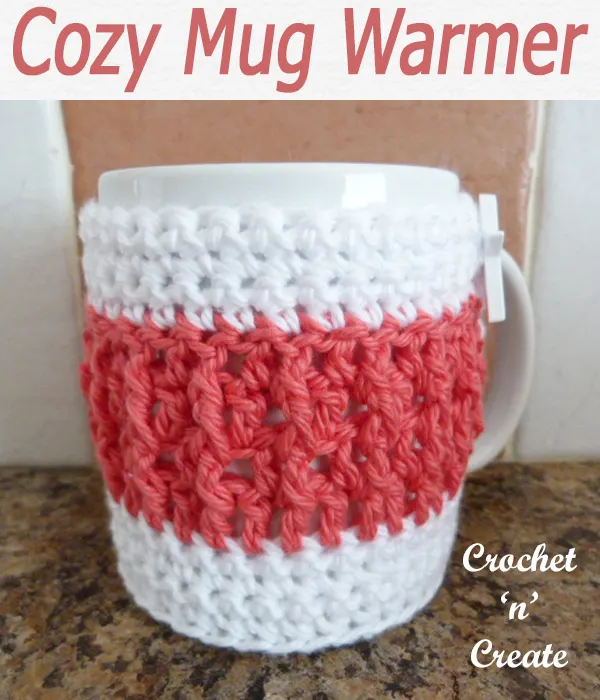 Keep your drinks warm and hands from being burnt with this free crochet pattern for raised stitch mug warmer. CLICK and scroll down the page for the pattern. | #crochetforthehome #crochetcoaster #crochetdining #crochetncreate #crochet #crochetpattern #freecrochetpattern #easypattern #freepattern #forbeginners #diy #crafts #crochetaddict #followforcrochet