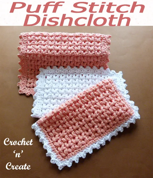 Soft cotton dishcloth, free crochet pattern designed in puff stitch groups. Pretty enough to be used as a table centre mat too. CLICK and scroll down the page for the pattern. | #crochetdishcloth #crochetscrubby #crochetncreate #crochet #howto #crochetpattern #freecrochetpattern #easypattern #freepattern #forbeginners #diy #crafts #crochetaddict #followforcrochet