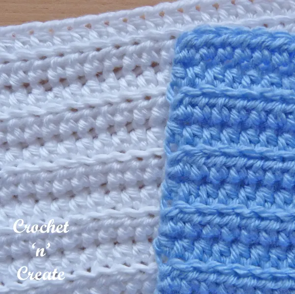 Half double crochet rib stitch