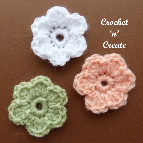 Crochet dinky flower applique1