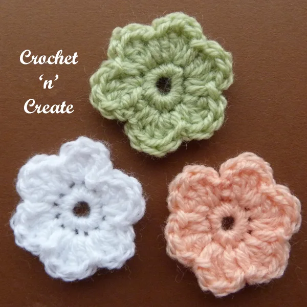 Crochet dinky flower applique2