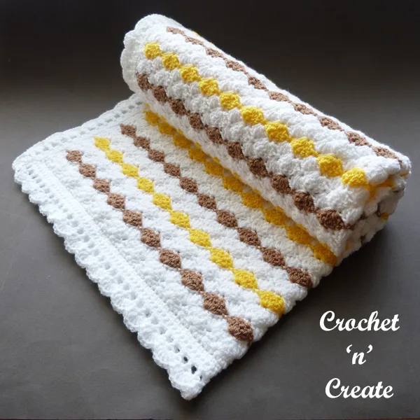 Crochet shell stroller blanket