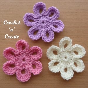 Crochet Six Petal Flower - Free Crochet Pattern on Crochet 'n' Create