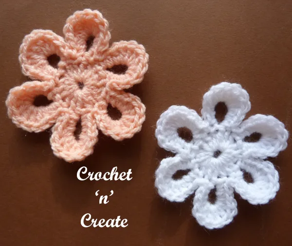 Crochet six petal flower