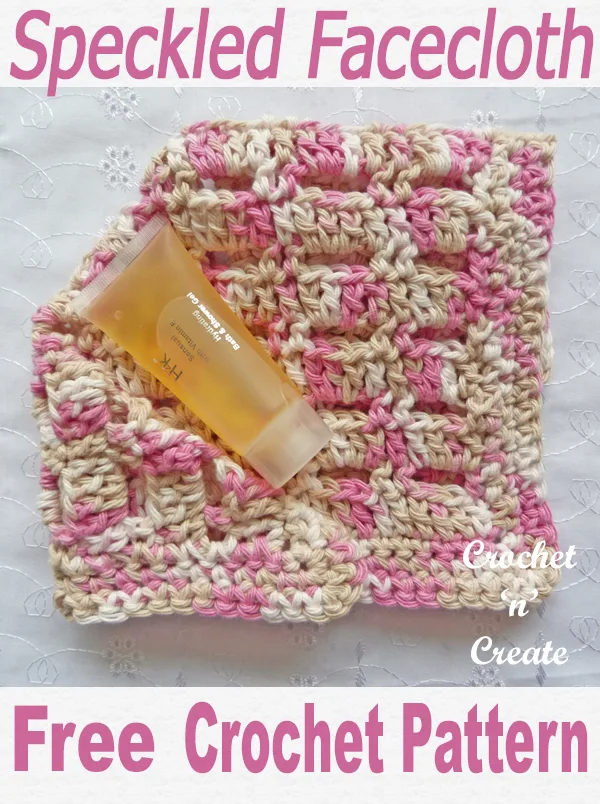 Crochet speckled facecloth free crochet pattern