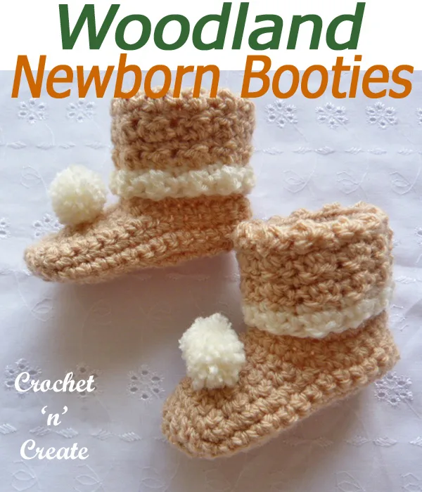 Woodland newborn booties