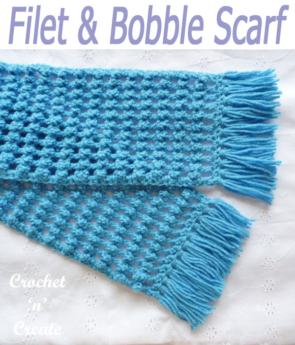 filet and bobble scarf