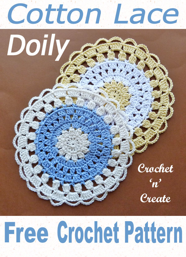 Crochet cotton lace doily