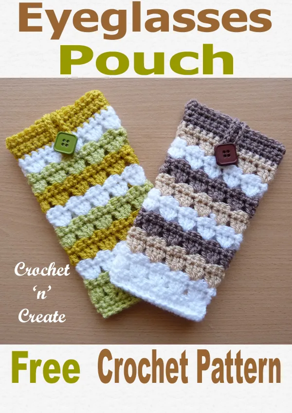 Crochet eyeglasses pouch