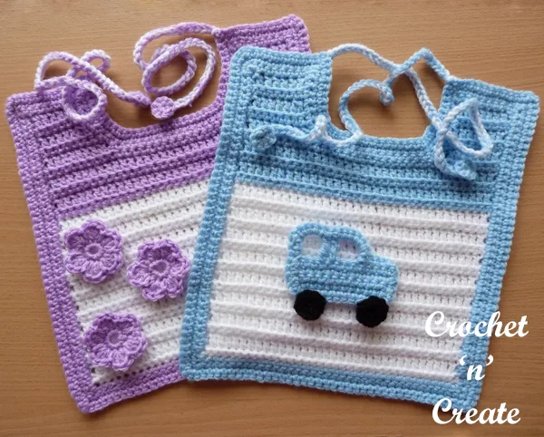 Crochet baby feeding bib