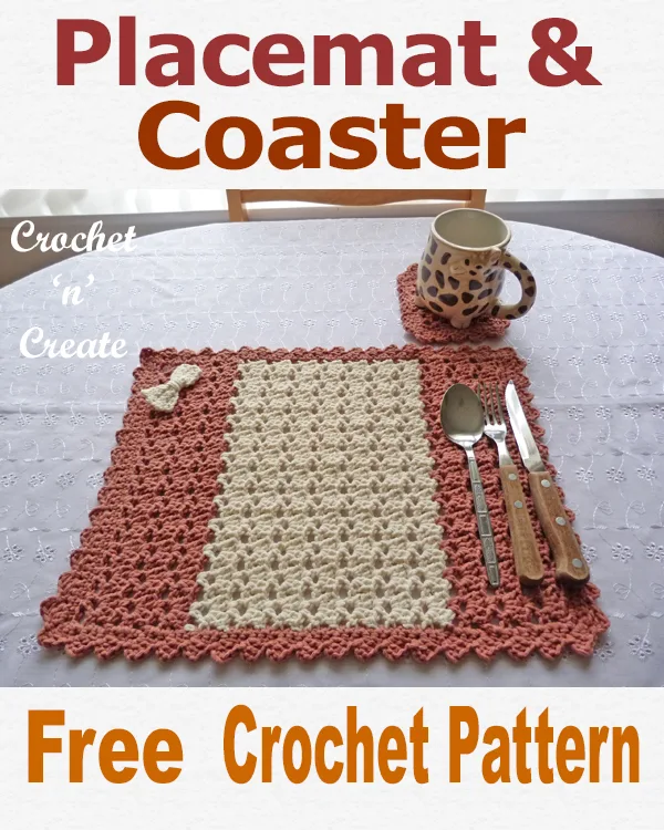 Crochet placemat-coaster Set