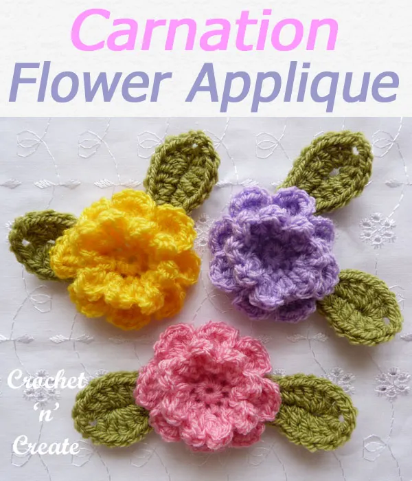 carnation flower applique