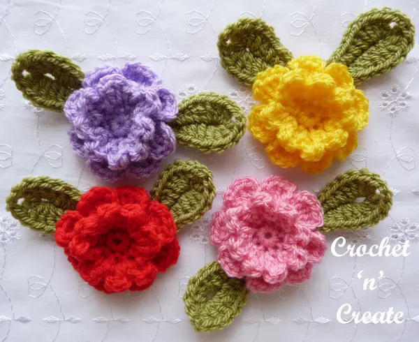 crochet carnation flower applique8