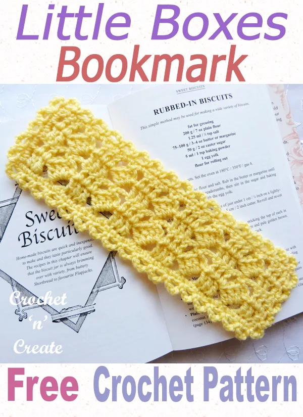 little boxes crochet bookmark