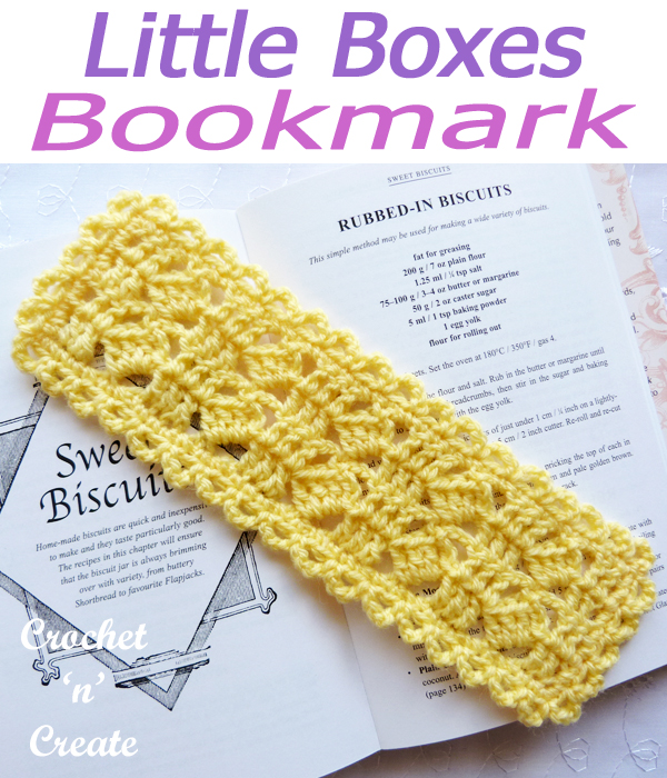 Little boxes crochet bookmark