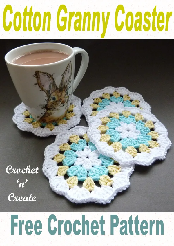 crochet cotton granny coaster