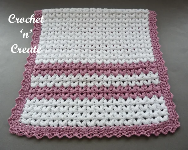 crochet puff stitch dishtowel6