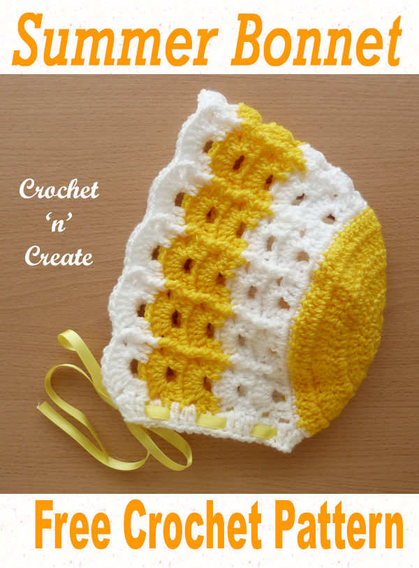 crochet baby summer bonnet