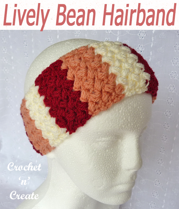 crochet lively bean hairband