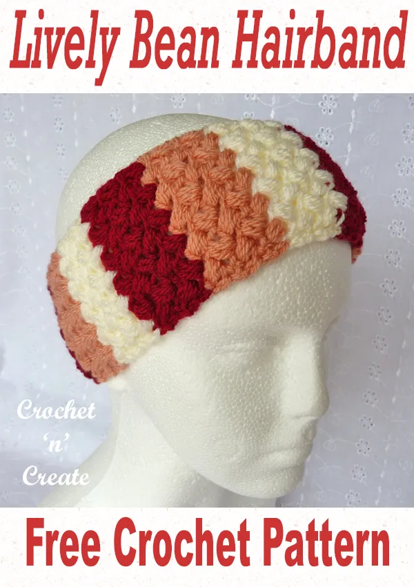 crochet lively bean hairband