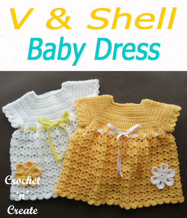 v & shell baby dress