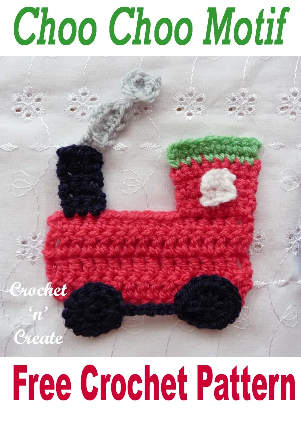 crochet choo choo motif