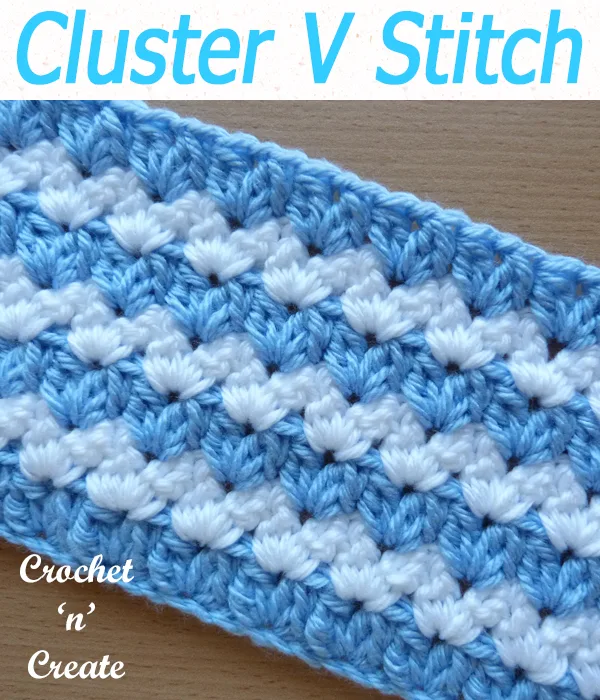 crochet cluster v-stitch