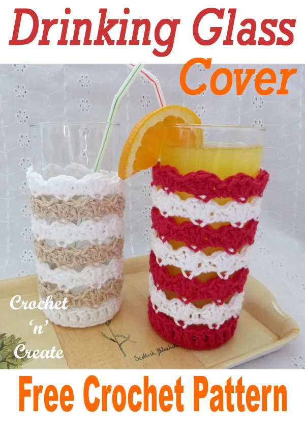 crochet drinking glass cover