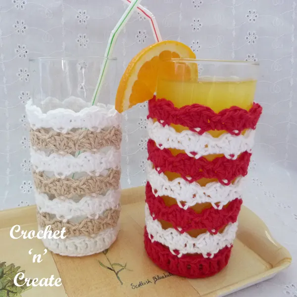 crochet drinking glass cover