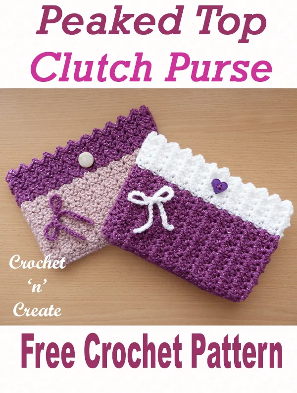 peaked top clutch purse