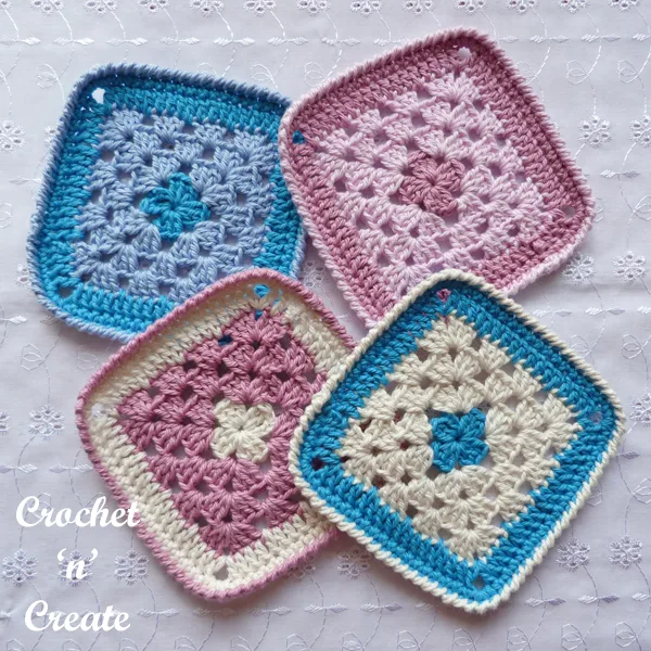 crochet grannies square coaster