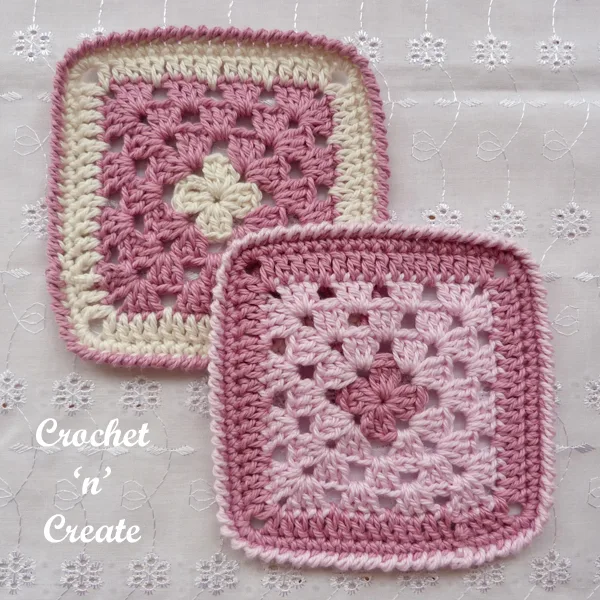 two crochet coasters