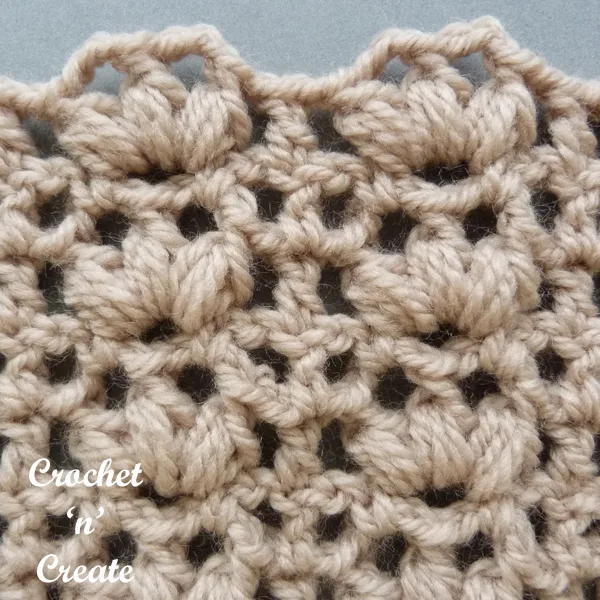 brown open puff crochet