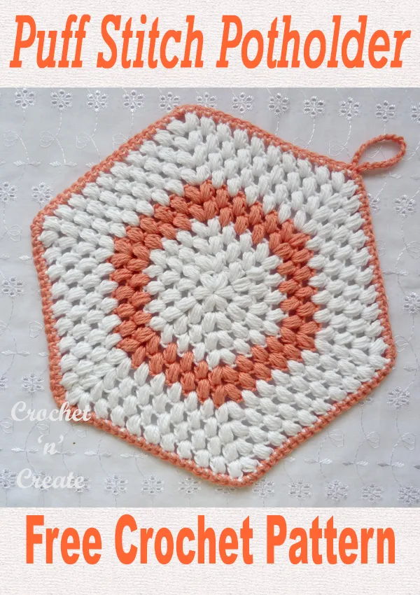 crochet puff stitch potholder