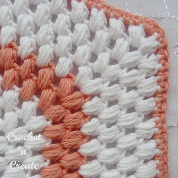 corner puff stitch potholder