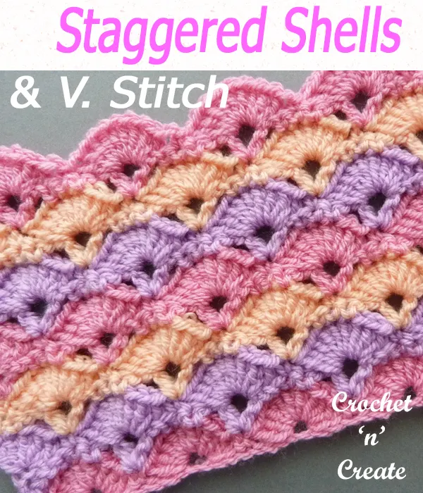 staggered shells & V-stitch