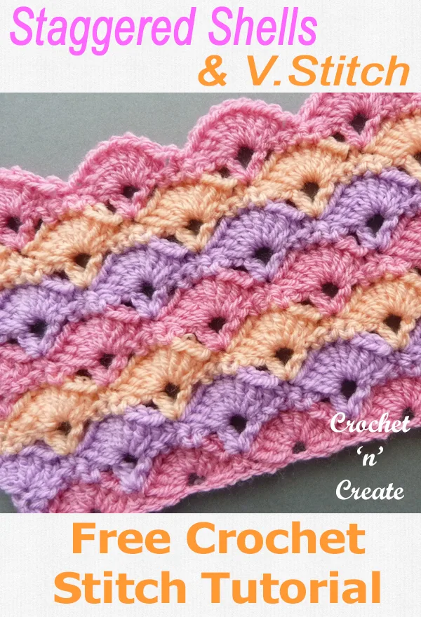 crochet staggered shells-vstitch