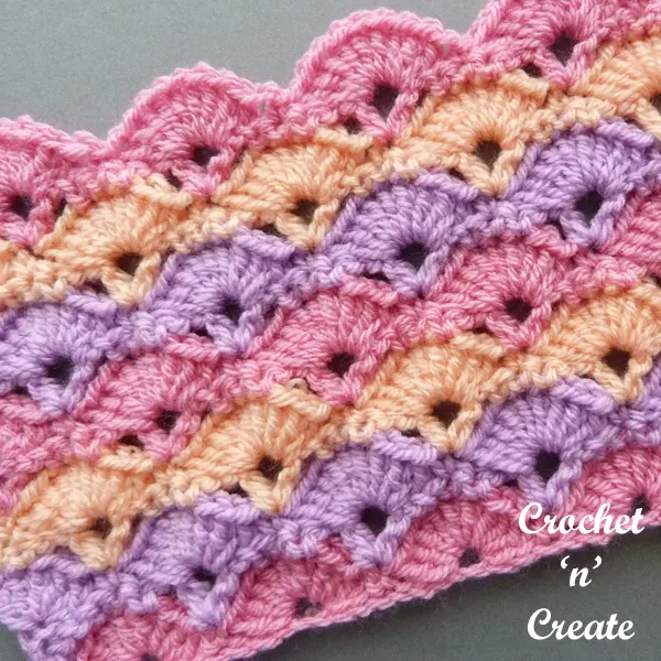 crochet staggered shells-vstitch