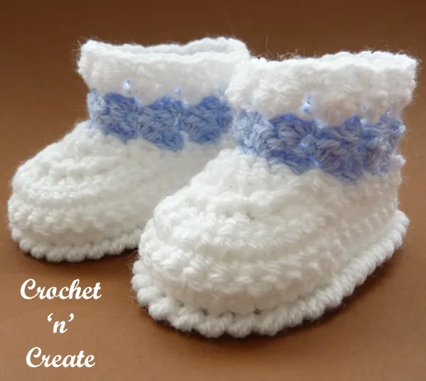 crochet white booties