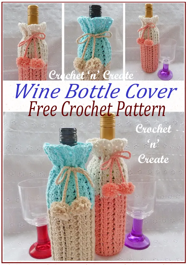 crochet wine bottle cover