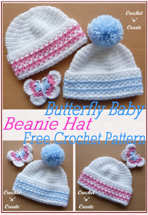 butterfly baby beanie hat