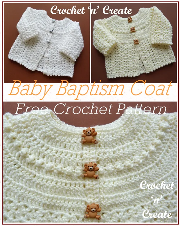 crochet baby baptism coat