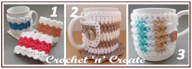 three across mug cozies