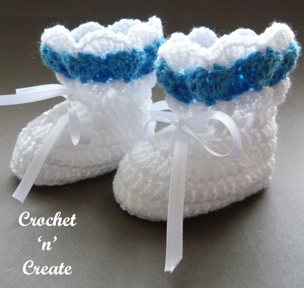 raised shell baby booties10