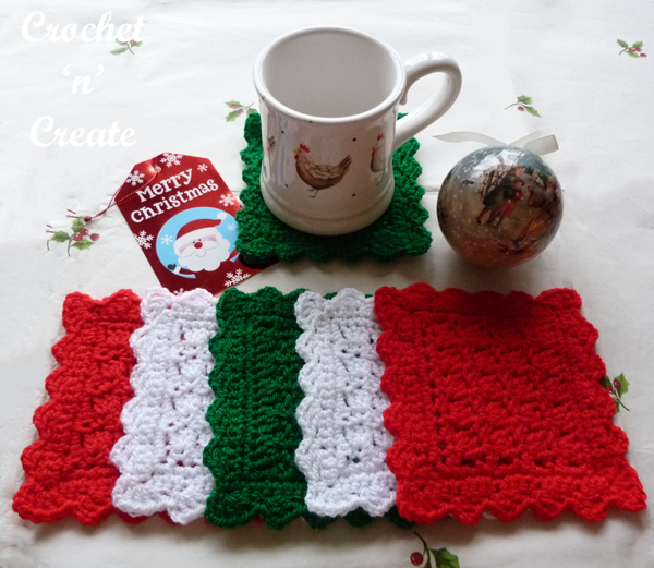 crochet square coaster