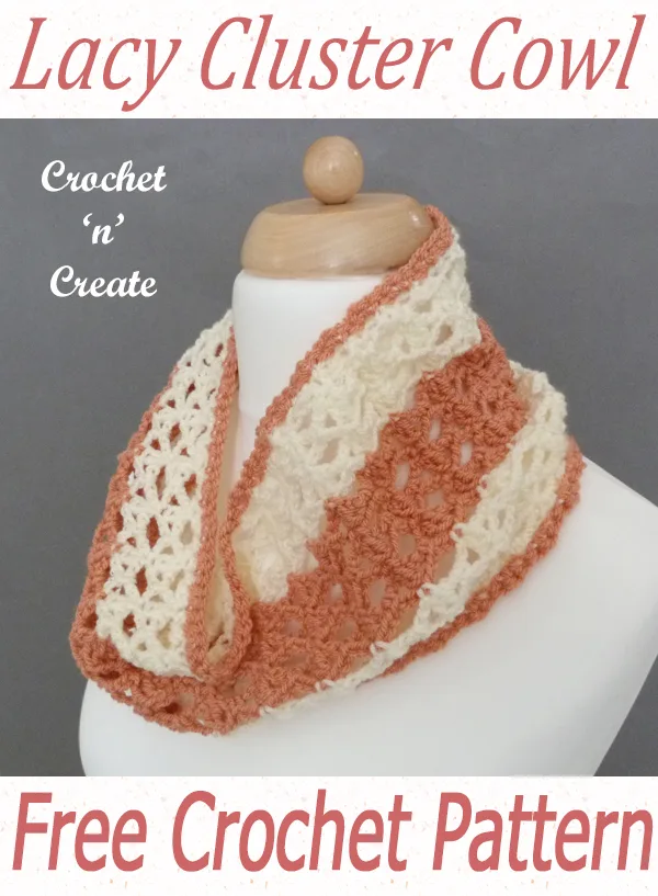 crochet lacy cluster cowl