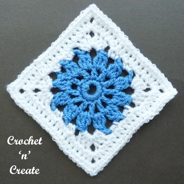 crochet blue square