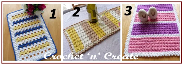 three across table runners